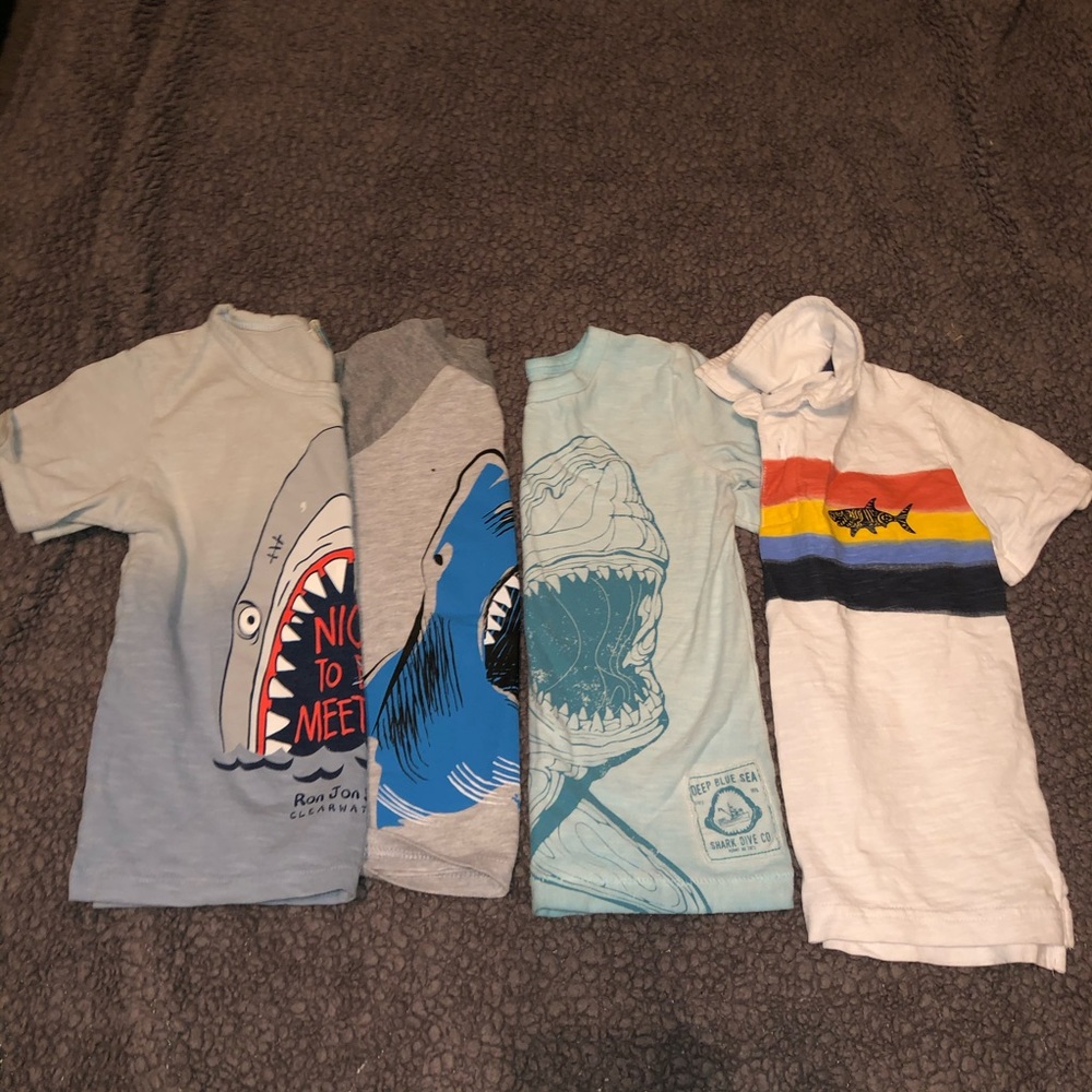 boys 4T shark shirts